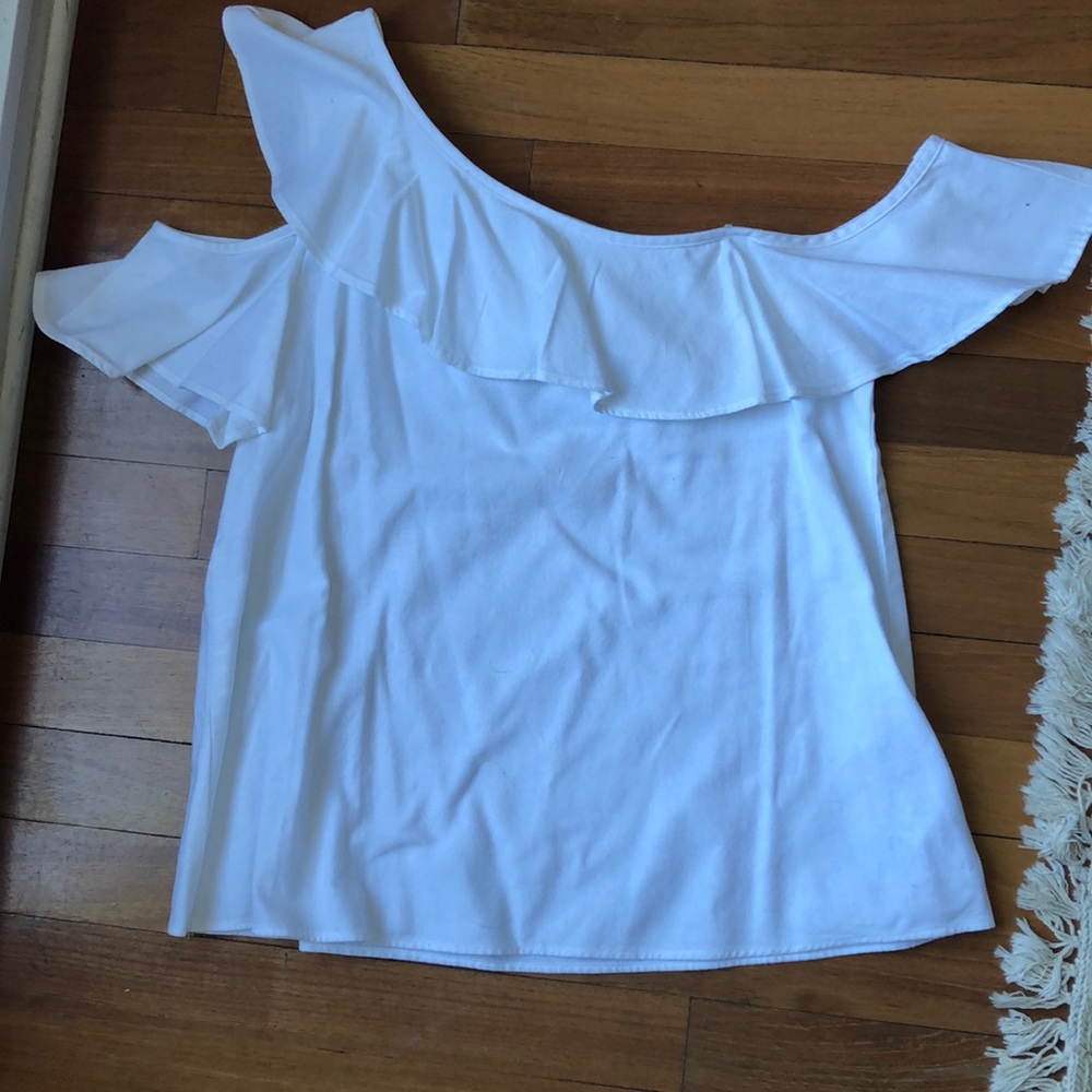 Madewell one shoulder white top! NWT!